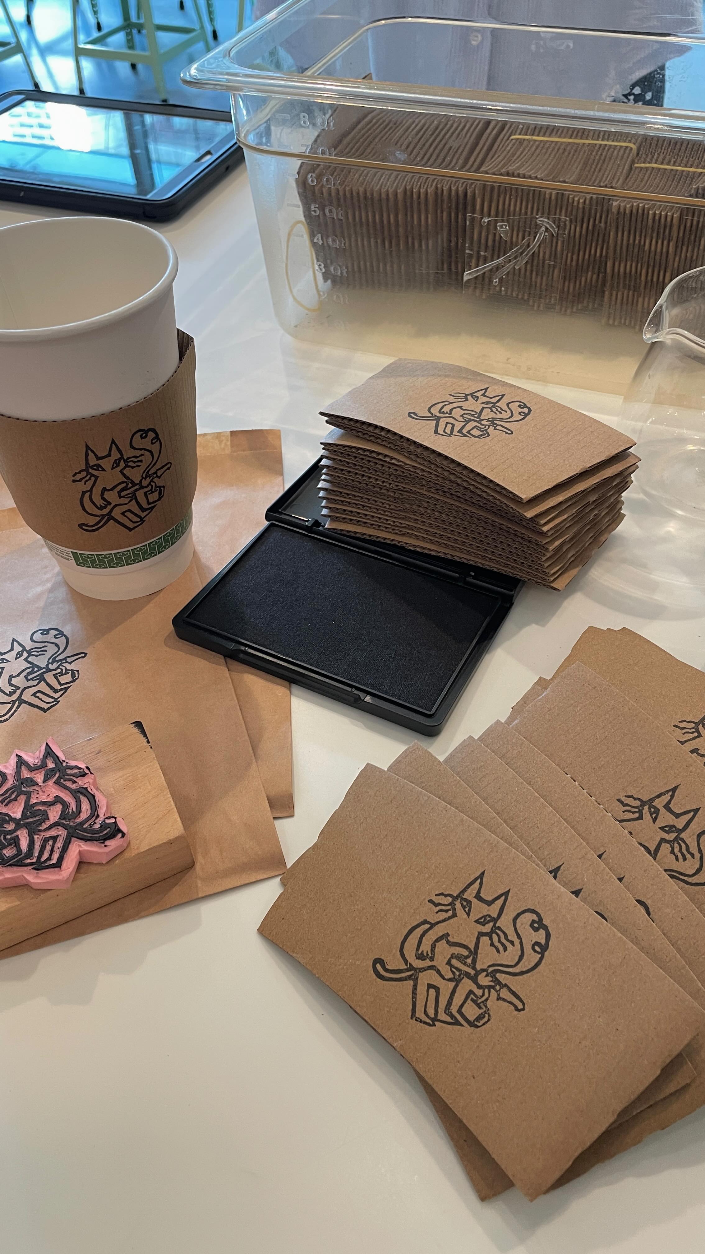 Hand-stamped Octave cup sleeves
